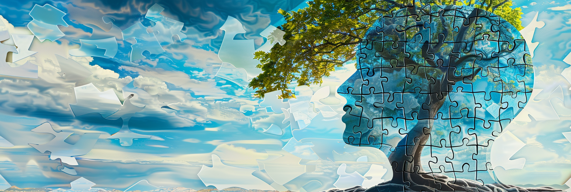 Glass Jigsaw Puzzle Tree Head