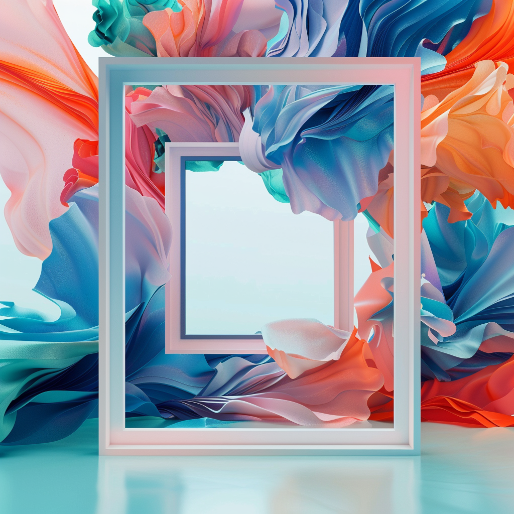 Dynamic art gallery mockup abstract frame