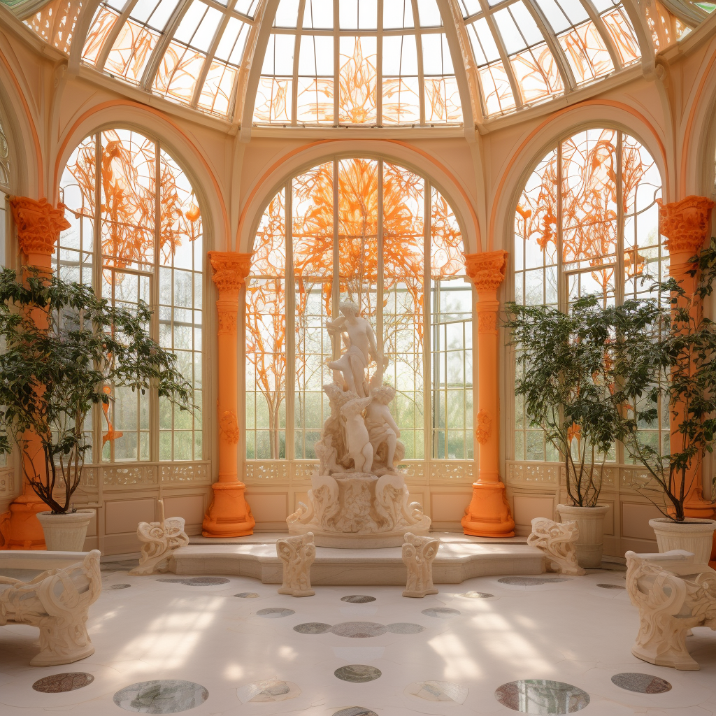 Art Nouveau Orangery with Pomerangate and Orange Details