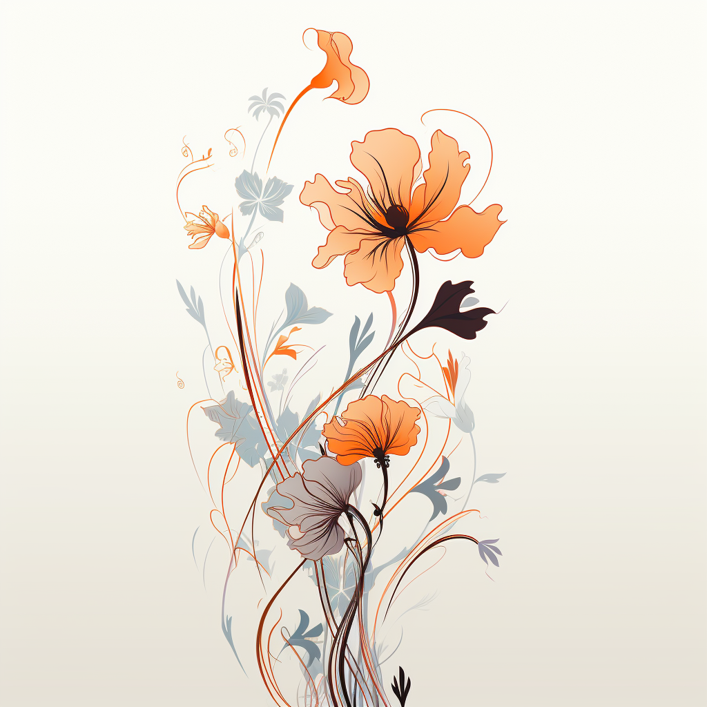 Simple Floral Art Nouveau Poster