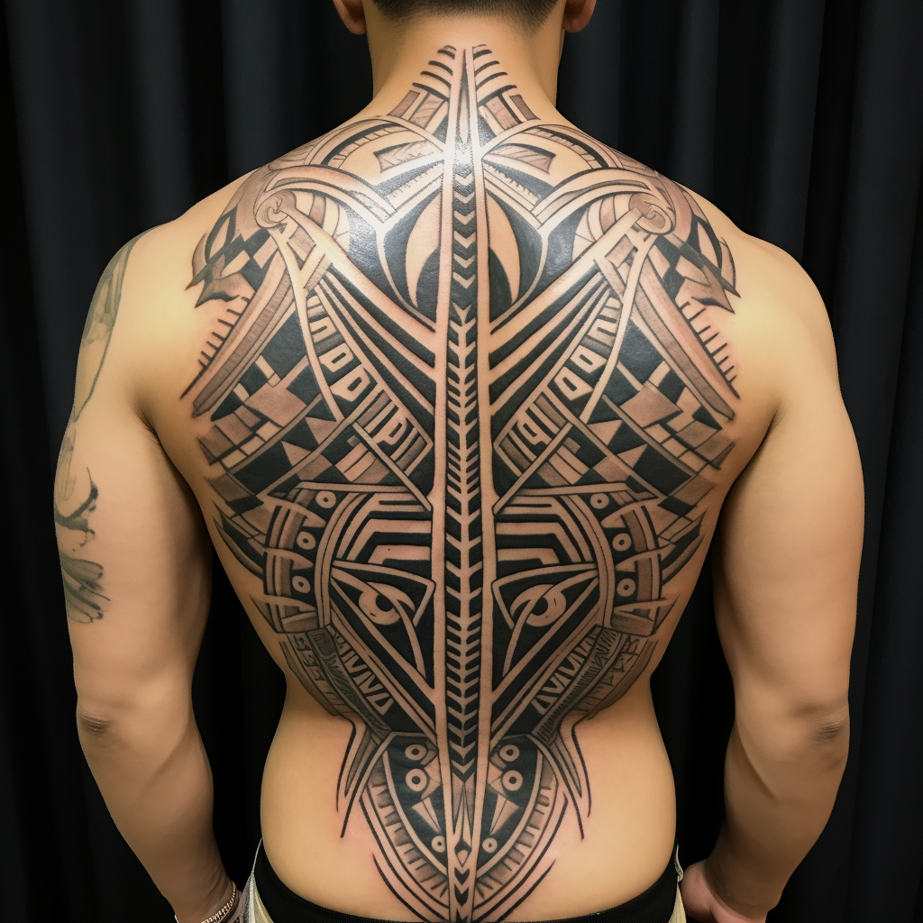 Symmetrical tribal tattoo design