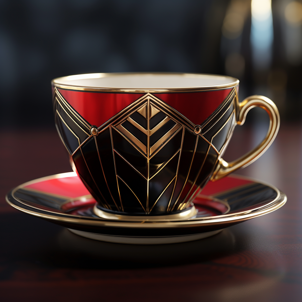 Stylish art deco coffee cup