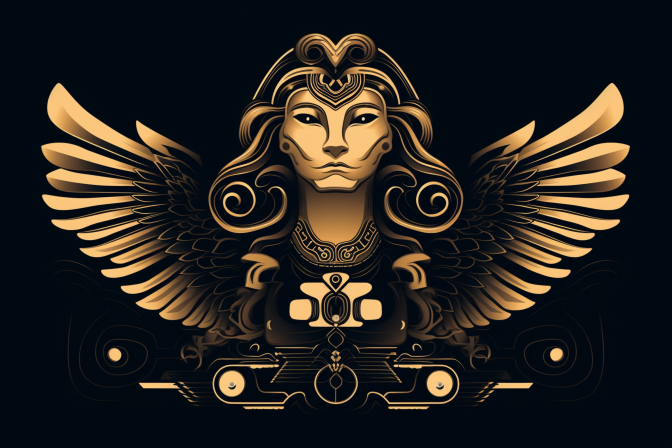 Mythological Sphinx with Art Deco Style