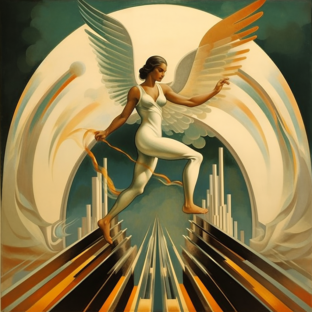 Stunning Art Deco Winged Angels