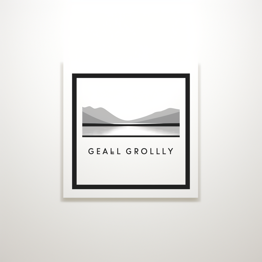 Simple black and white art gallery logo