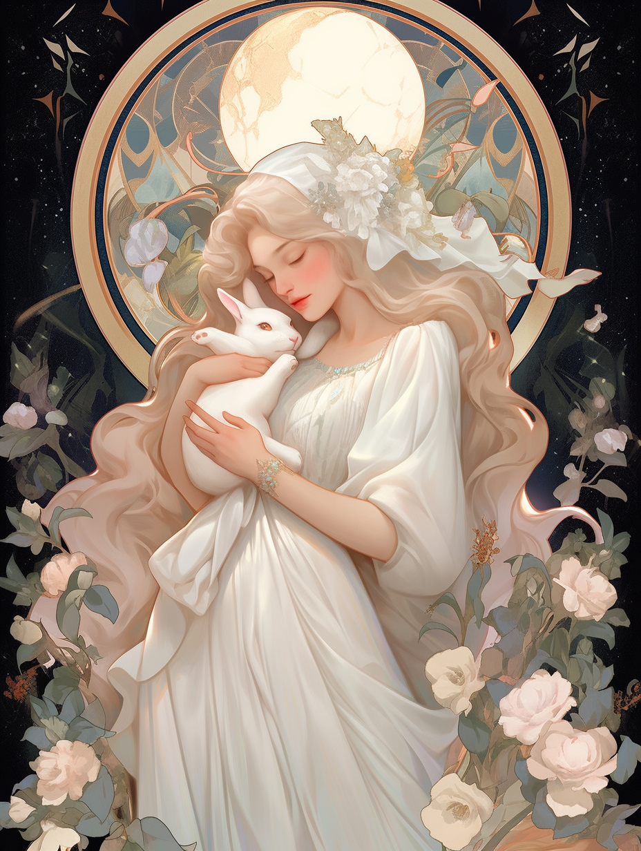 Gorgeous Queen with White Rabbit