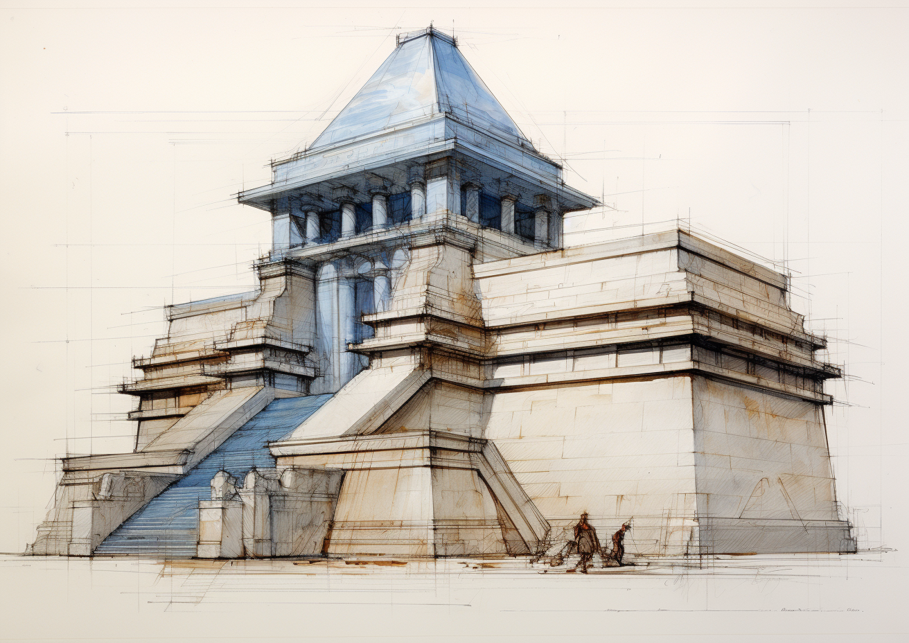 Archeologist sketch of the Artemis Temple