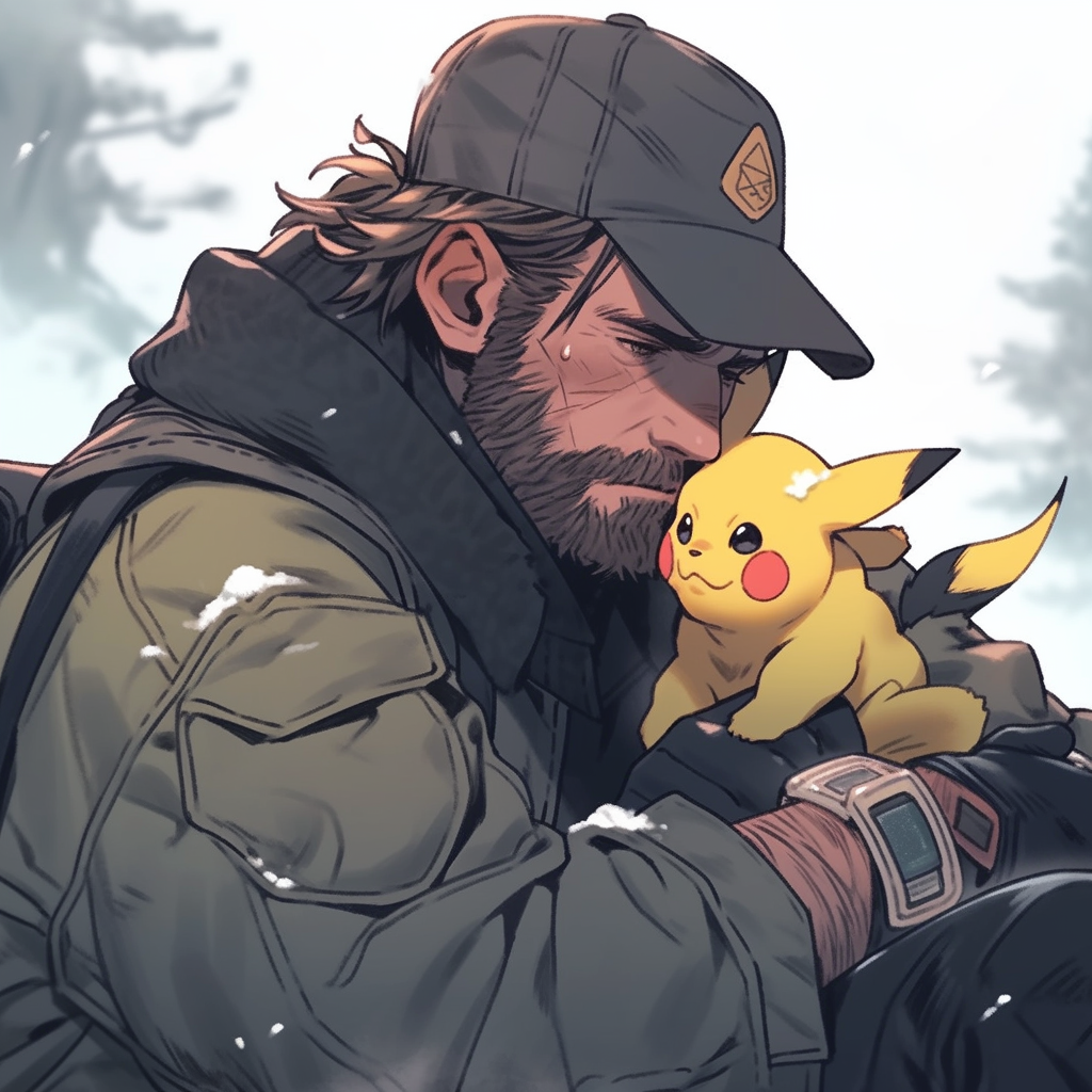 Arthur Morgan taking care of Pikachu