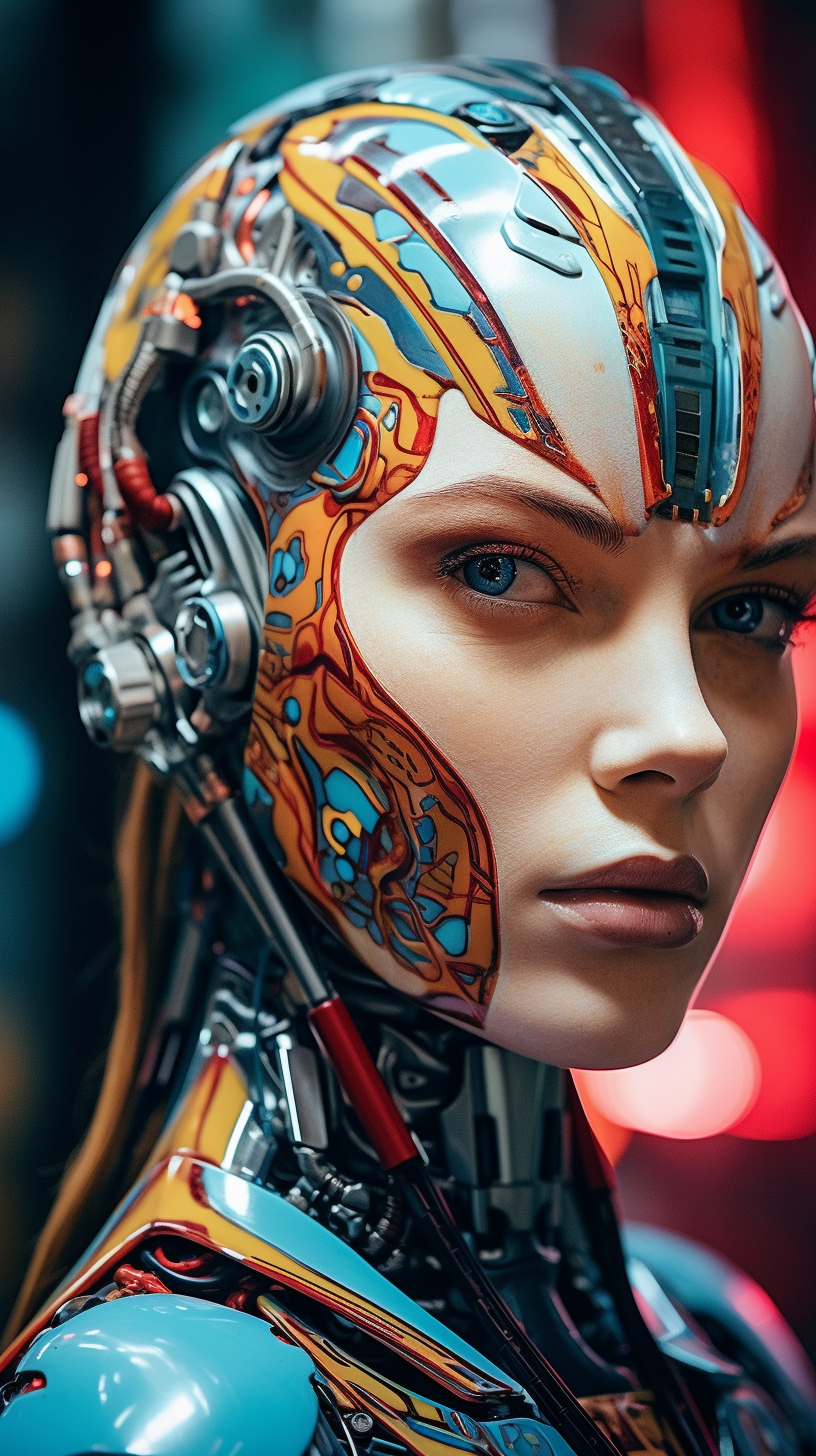 Vivid colors of artificial intelligence robots