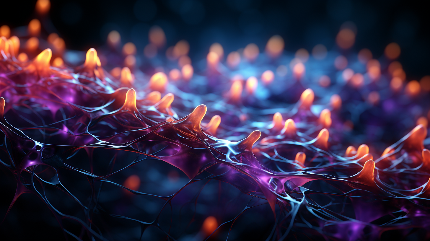 Close-up of Glowing Artificial Neural Networks