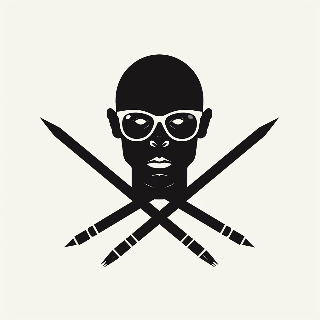 Minimal artist logo design eyeglasses