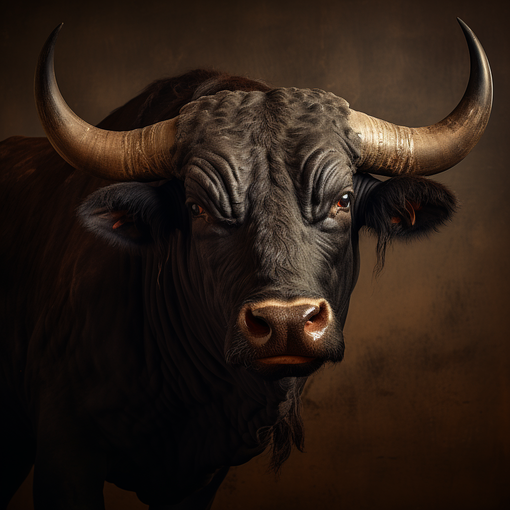 Detailed artistic bull portrait