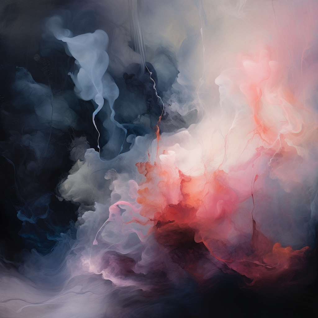 Abstract art in serene dark pastel colors