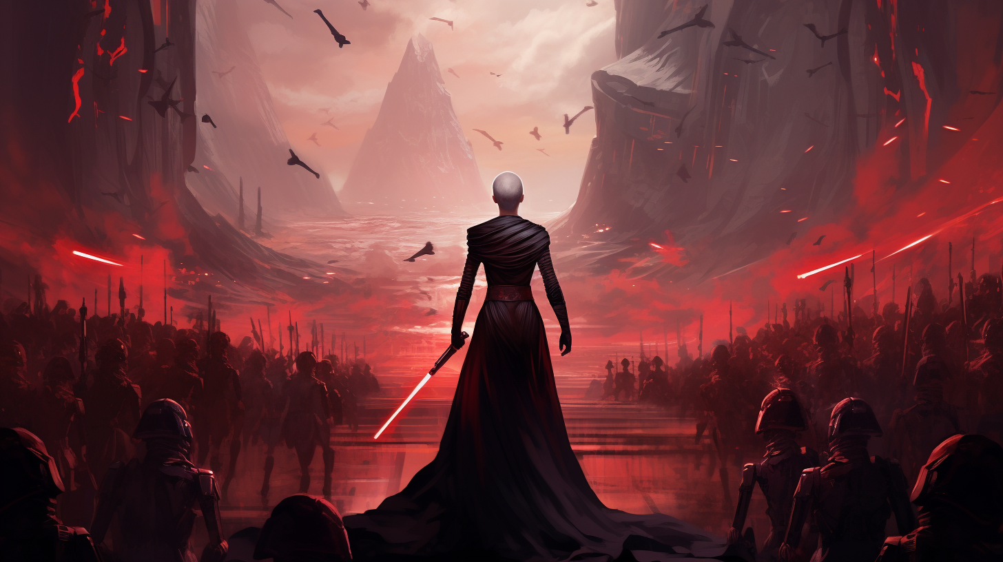 Asajj Ventress in intense battle