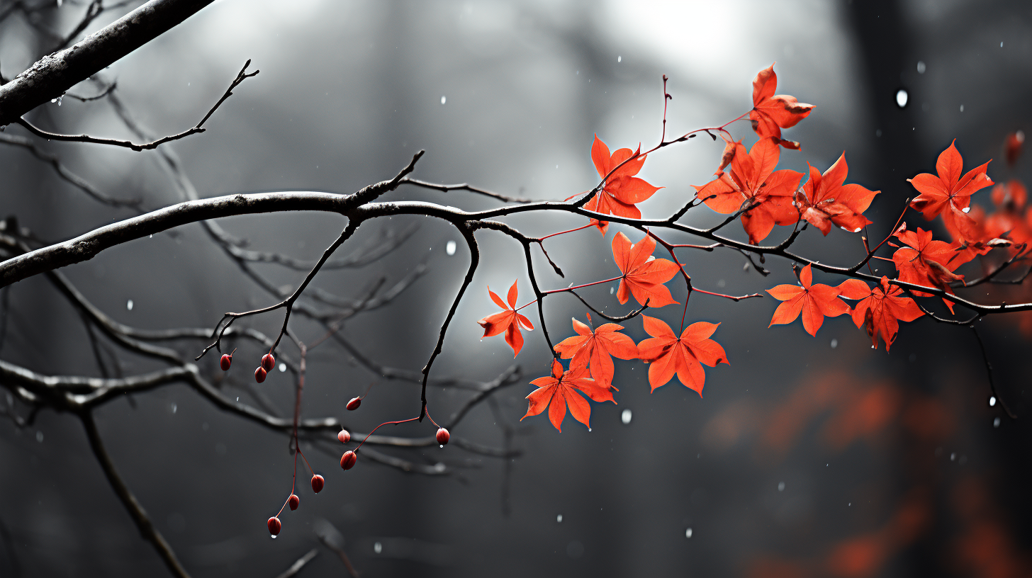 Abstract minimalist autumn leaves image