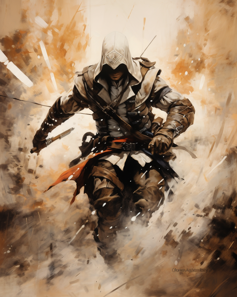 Ashley Wood Assassin's Creed Painting in Action