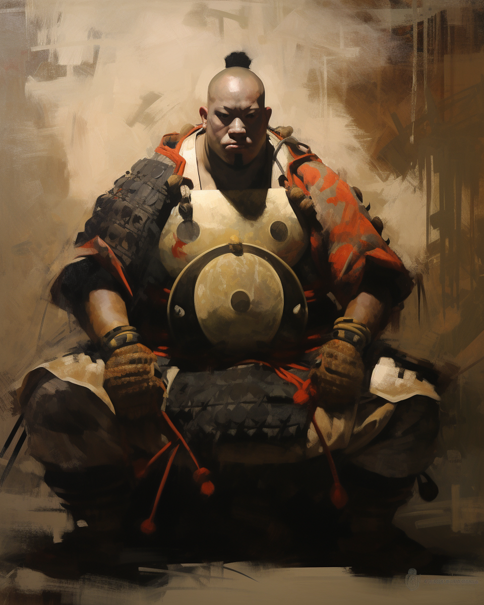 Traditional Japanese Sumo Wrestler Painting by Ashley Wood