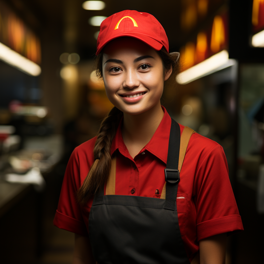 Smiling Gen Z Teenager in Carl's Jr. uniform