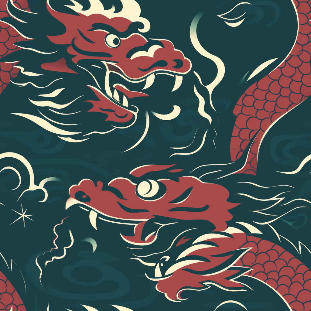 Asian Dragon Minimalist Illustration