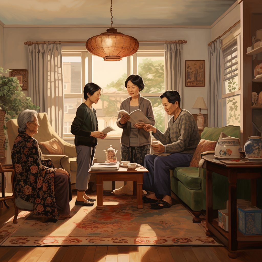 Realistic Scene in an Asian Household