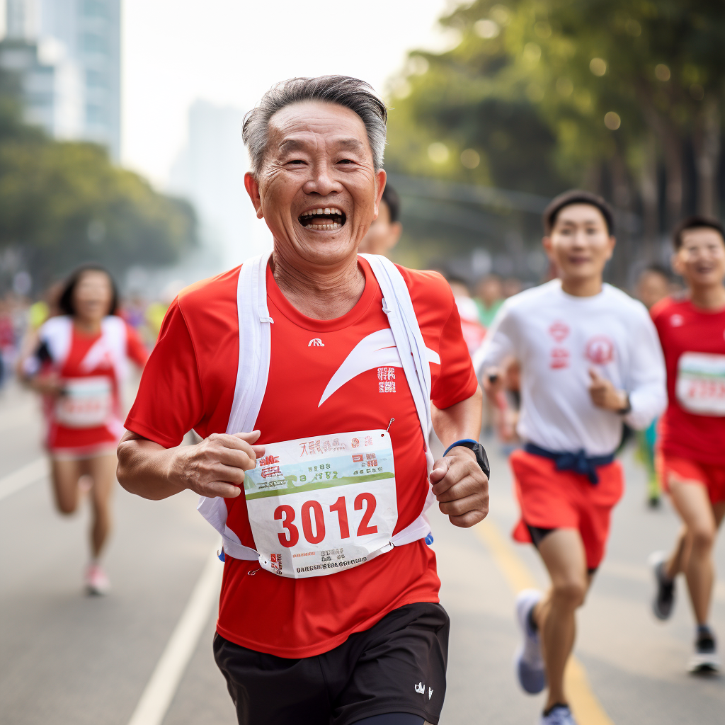 Marathon runner with pacemaker in Asia