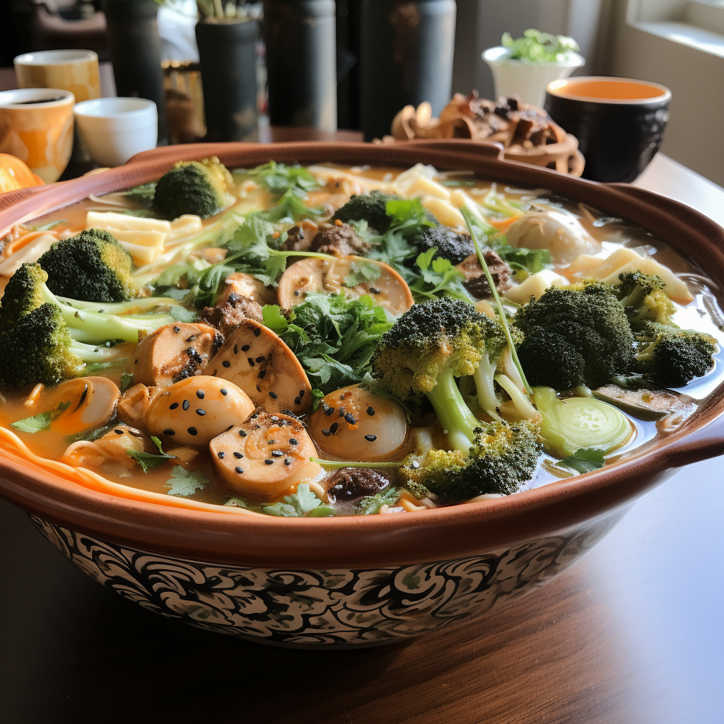 Tempting Asian Noodle Soup with Tofu and Vegetables