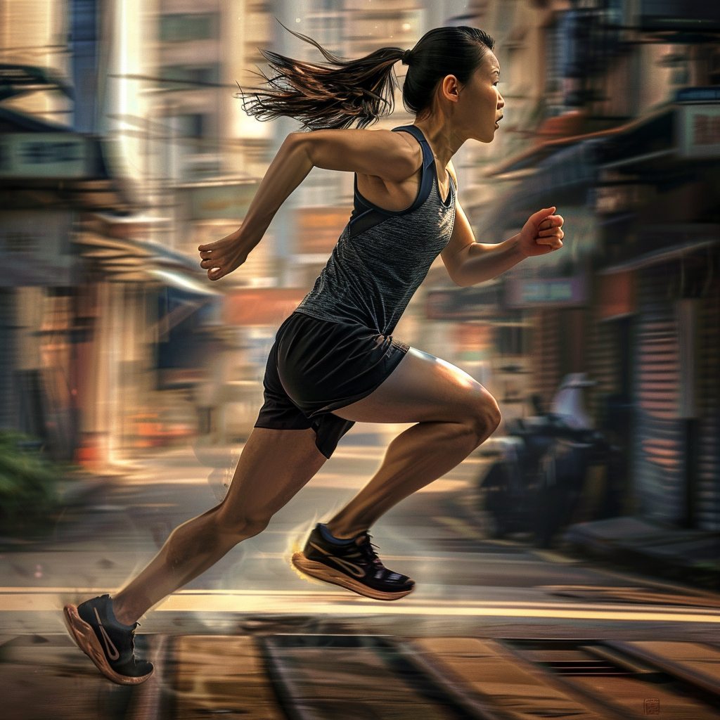 Runner Asian Photorealistic Image