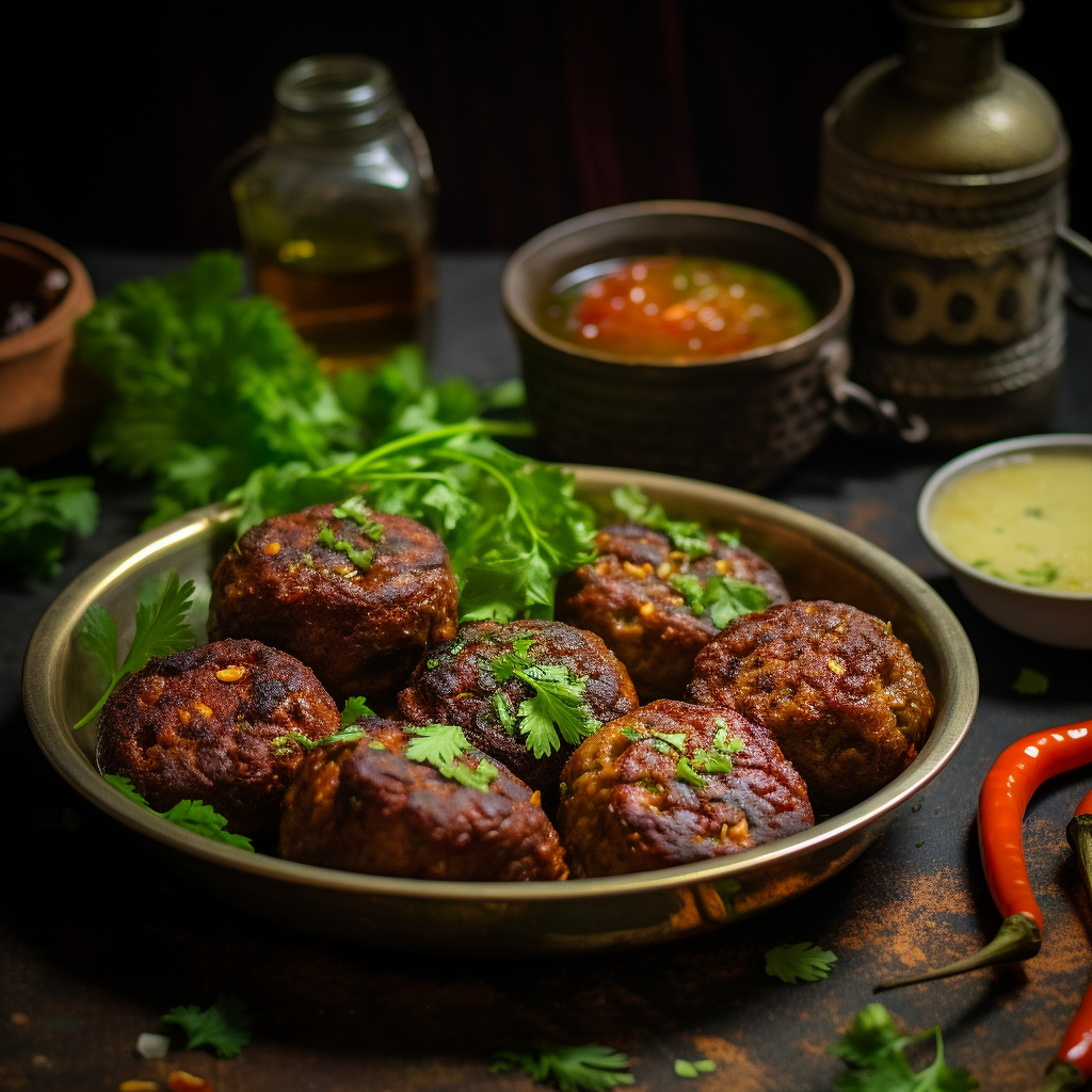 Flavorful Asian Setting Chappli Kabab on a Plate