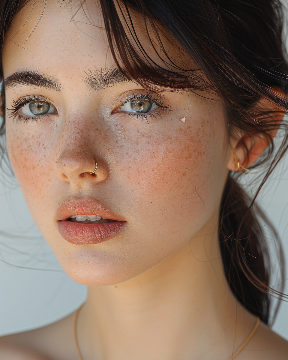 Asian woman wearing earrings outdoors