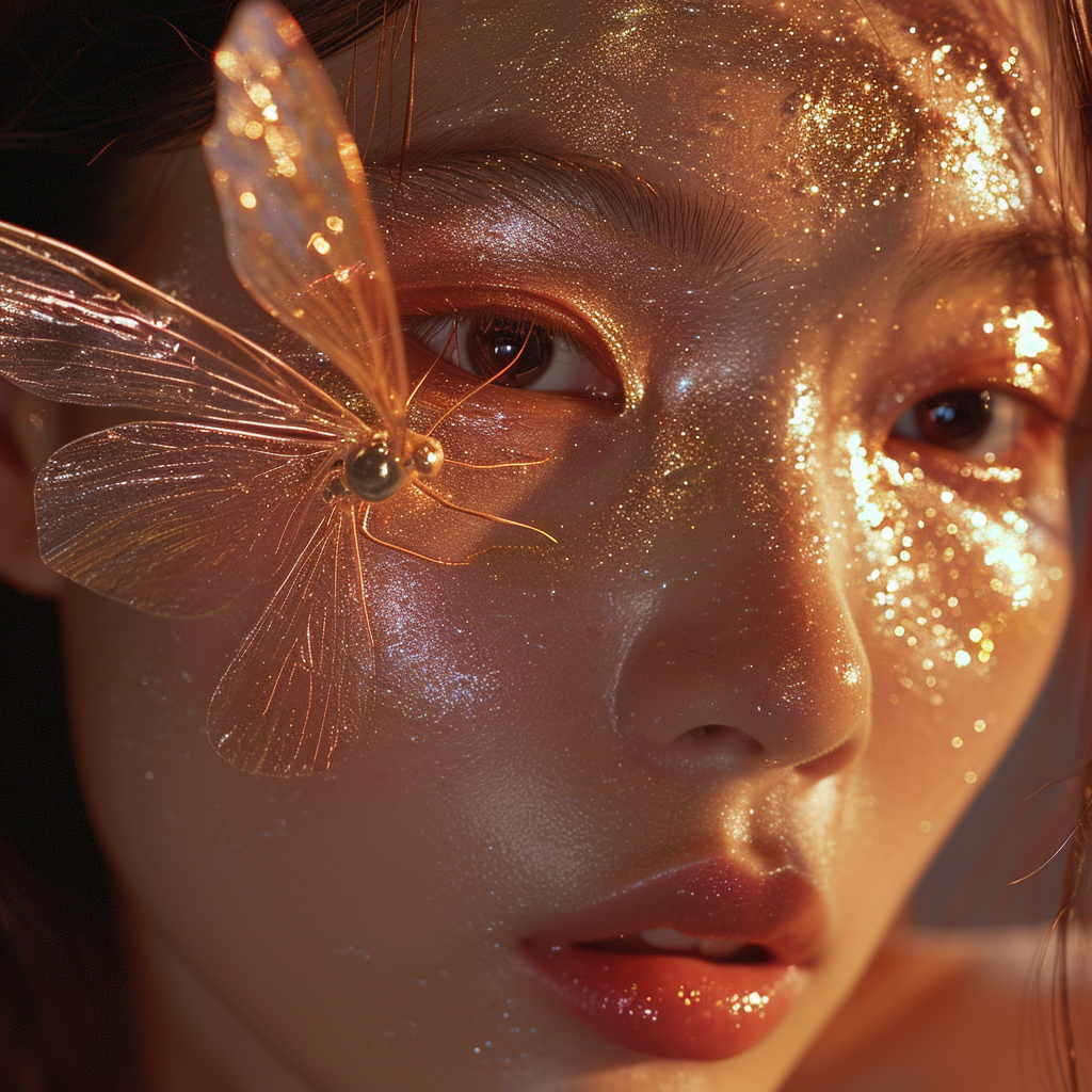 Asian Woman Fairy Closeup Skincare