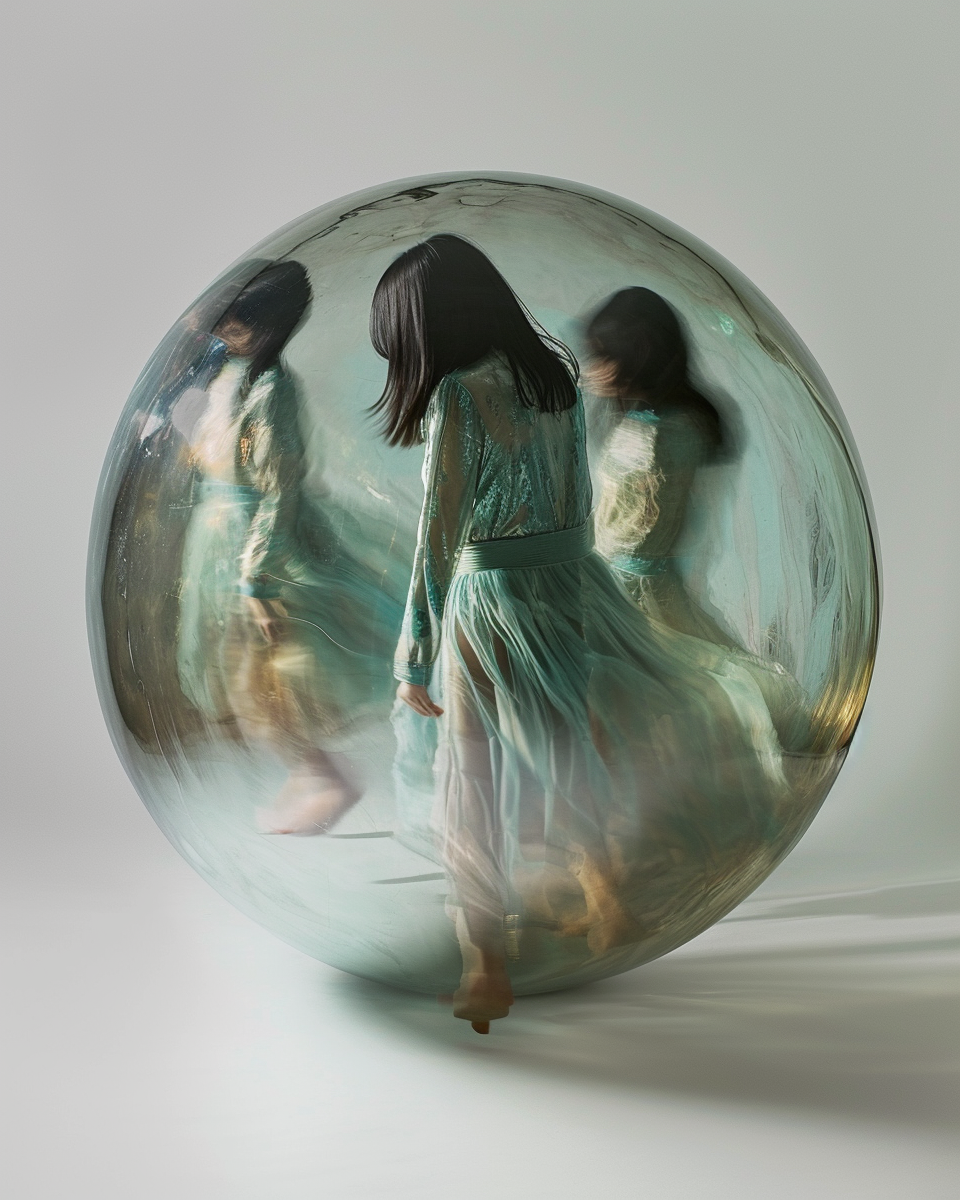 Asian Women Hiding in Orb