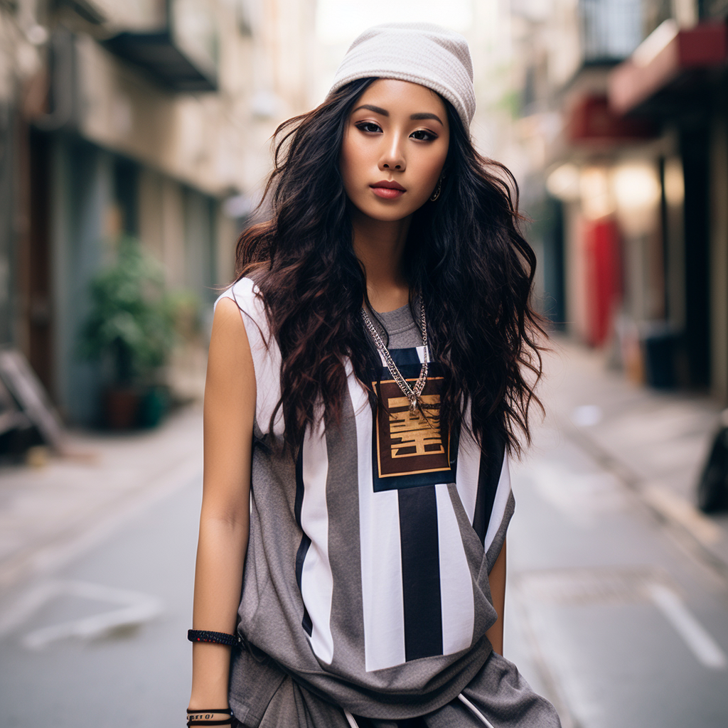 Stylish Asian Female NBA Player