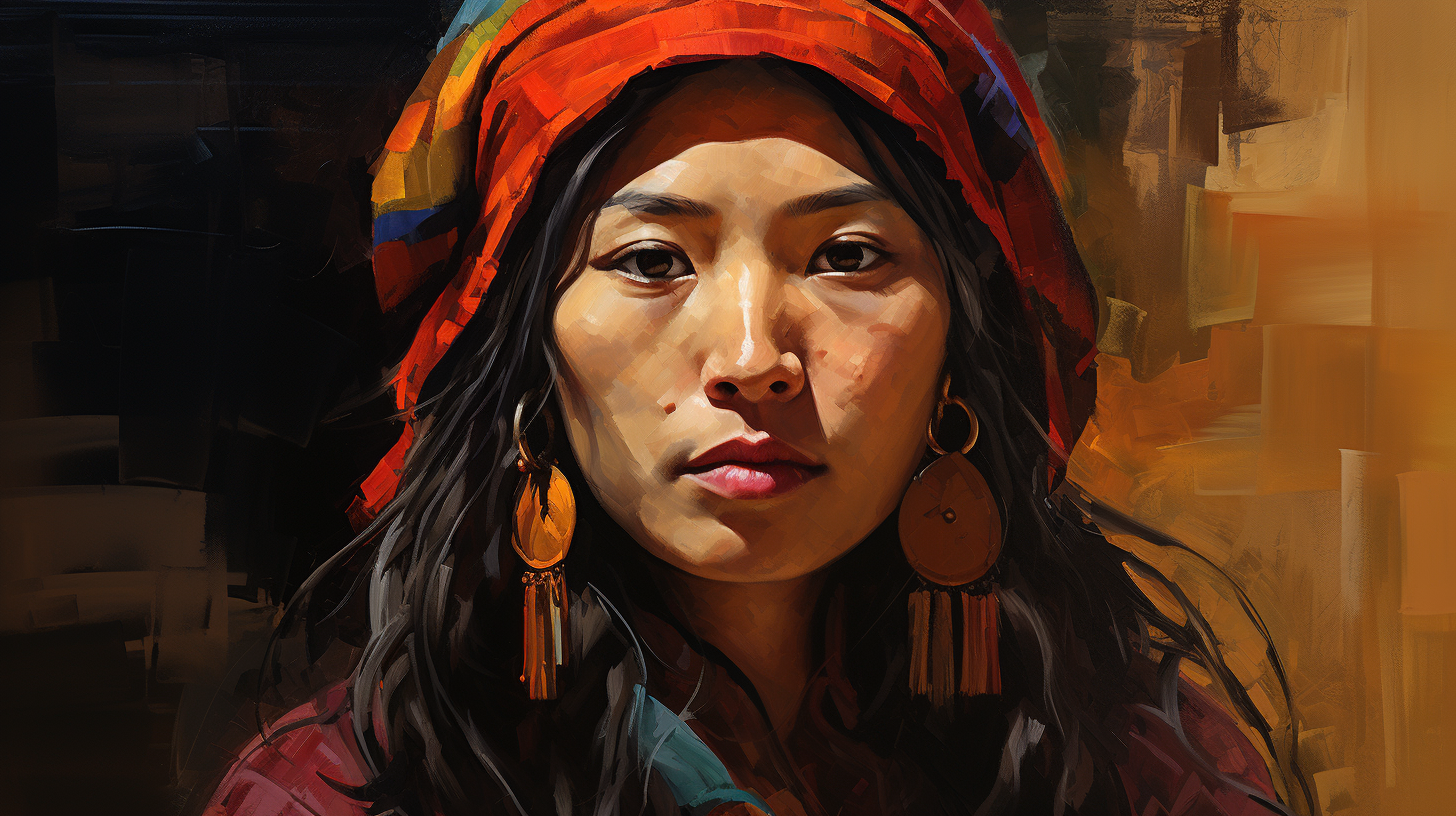 Stunning Asian Hmong Woman Caricature