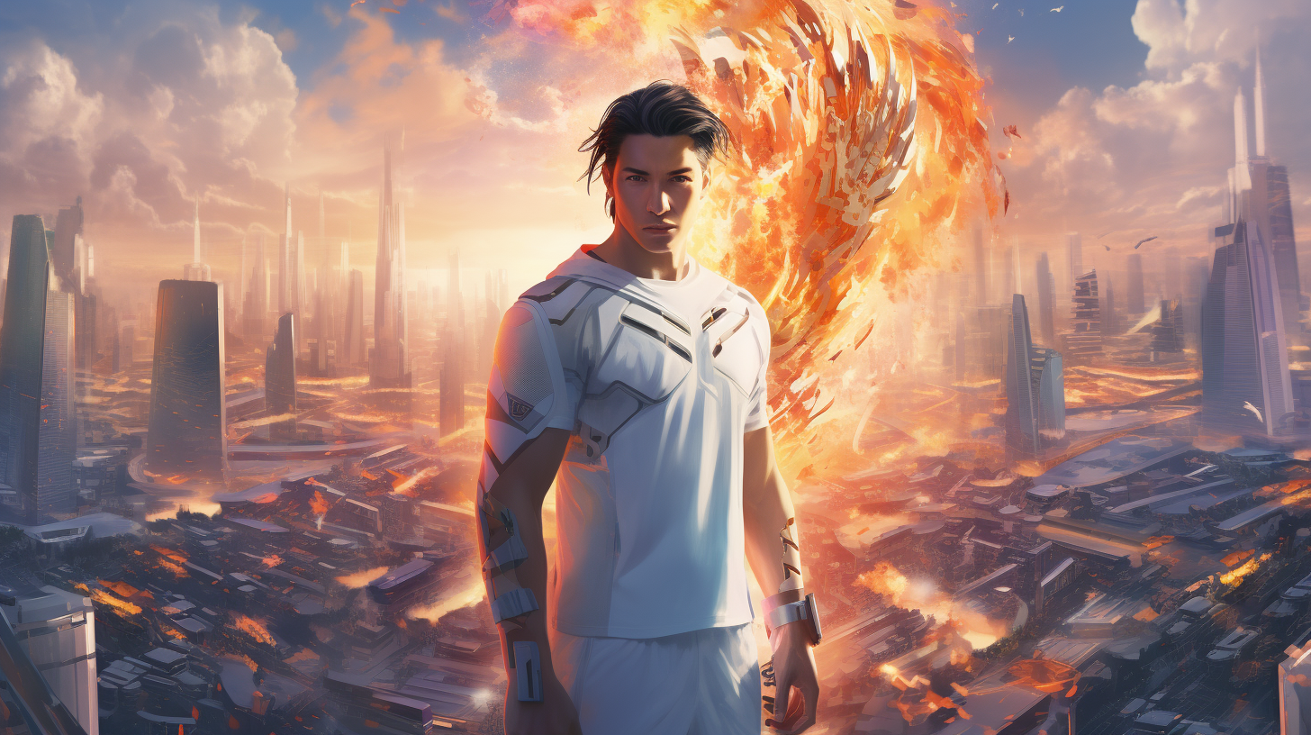 Asian Olympian Torch Futuristic World