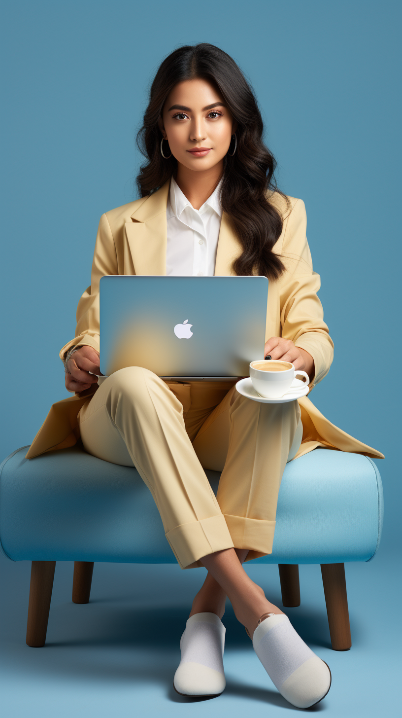 Asian woman working on the table with laptop and coffee