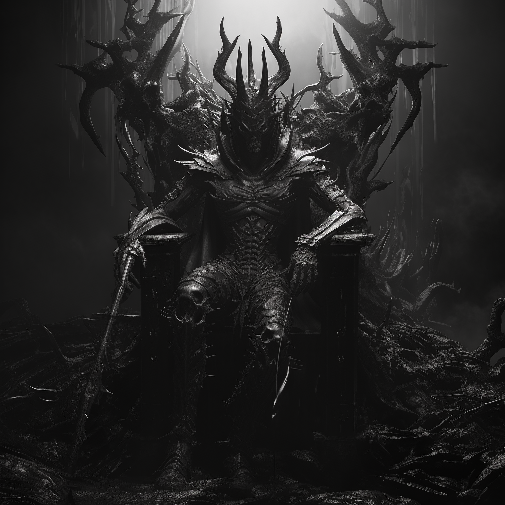 Monochrome black metal album cover image