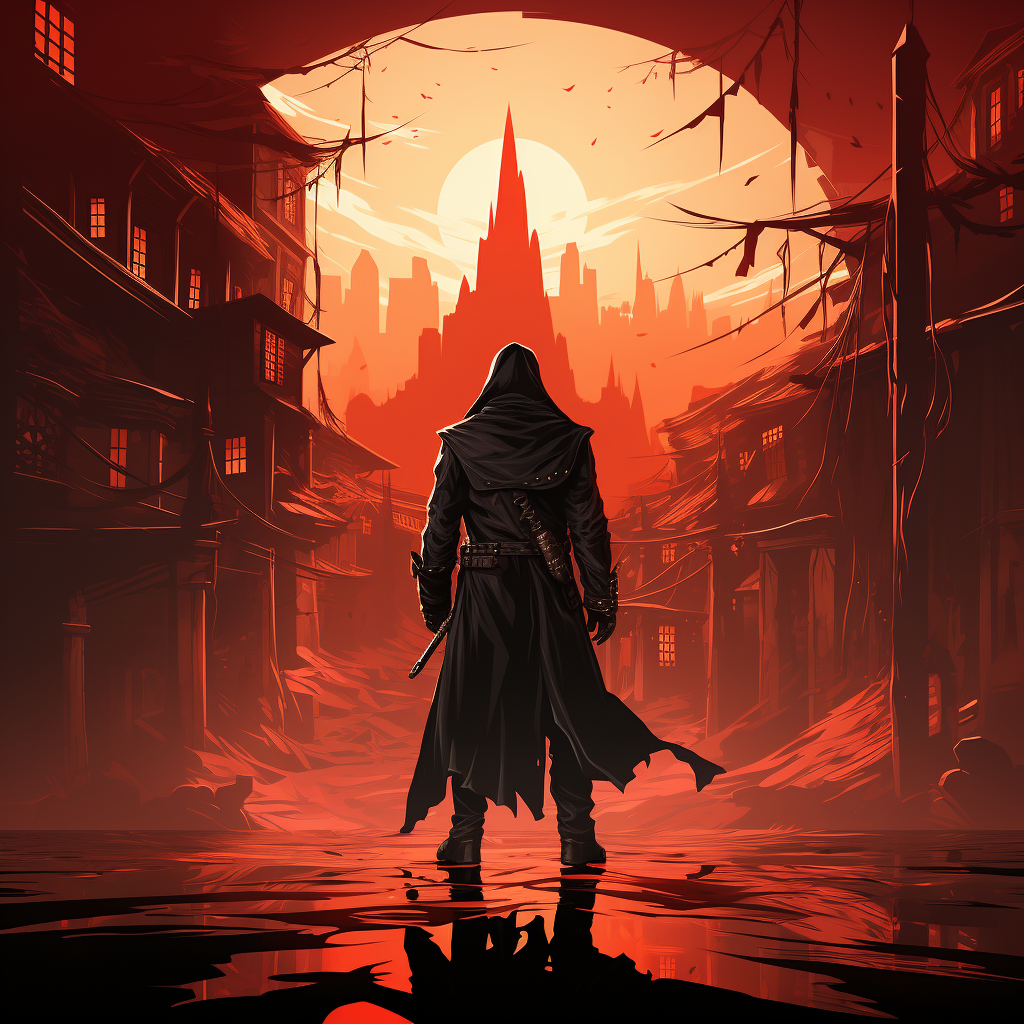 Character design of an assassin with poison dagger