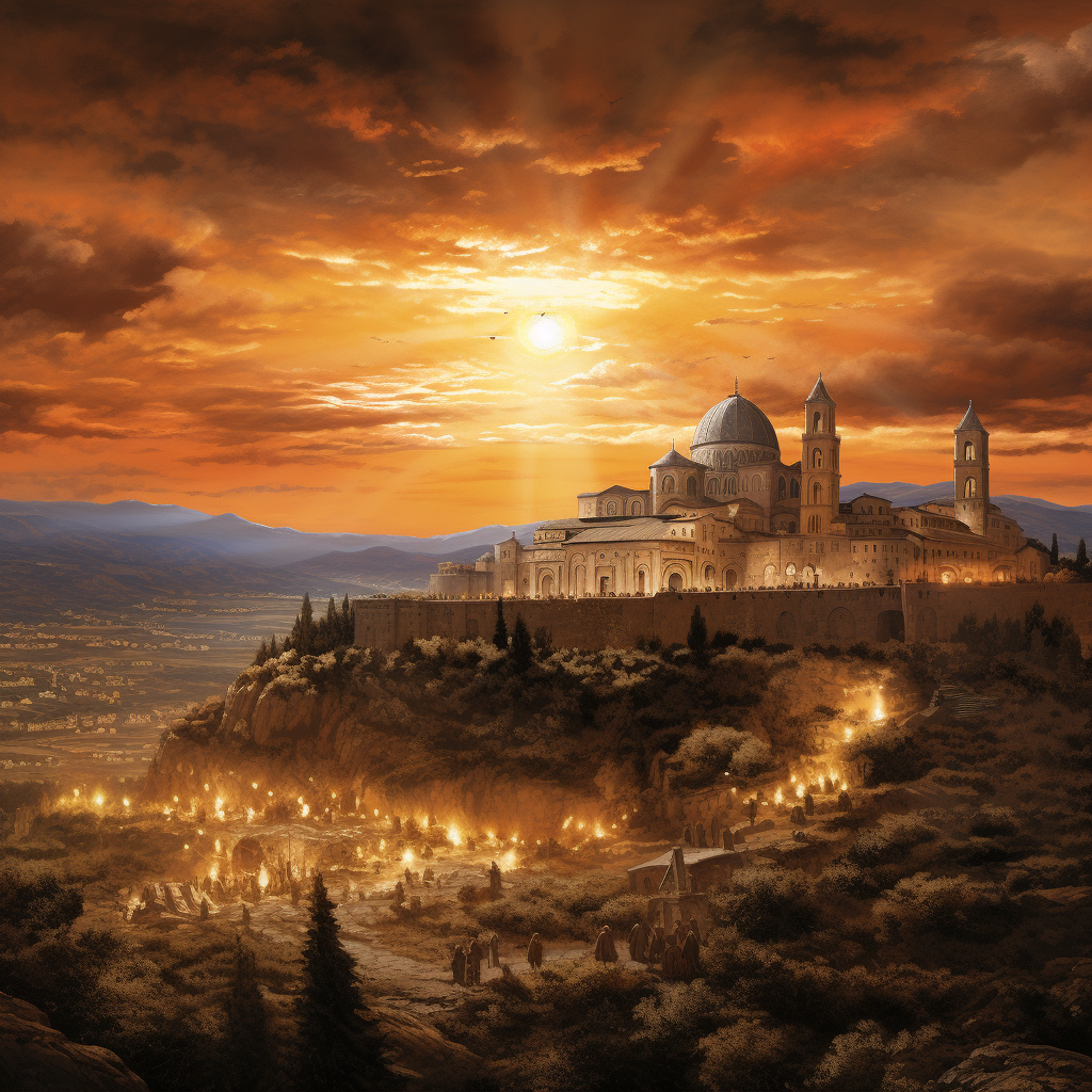 Sunset at Assisi Basilica: Stunning Landscape