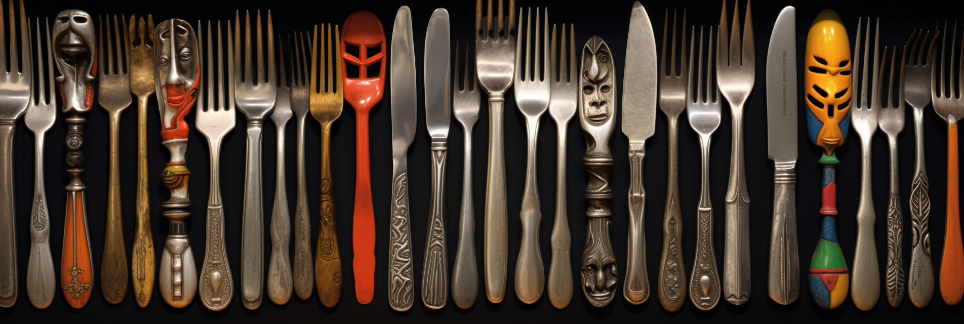 Assorted cutlery by Picasso art