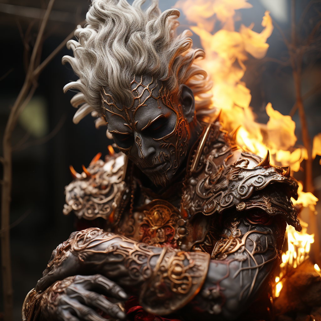 Detailed Hyper Realistic Astral Demon Sculpture