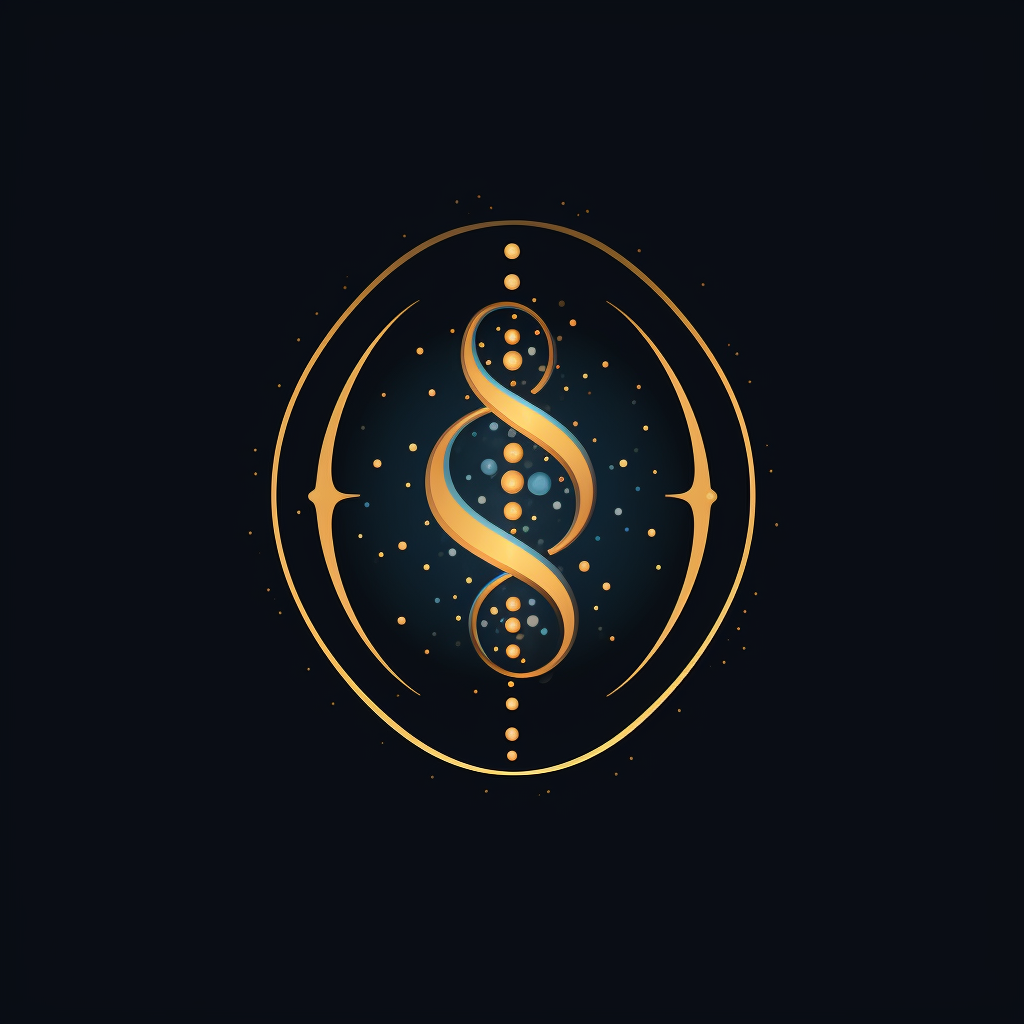 Logo depicting astrology and genetics fusion