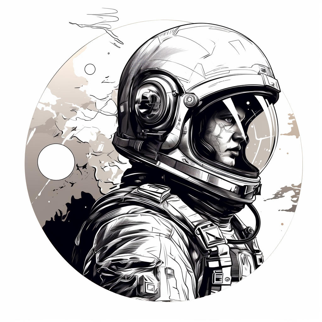 Astronaut and Alien Reflecting in Visor