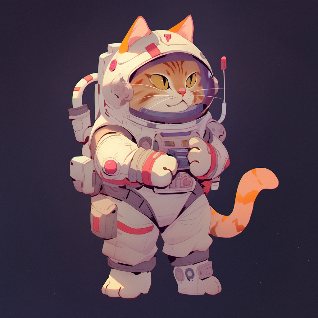 Cute Astronaut Cat in Space