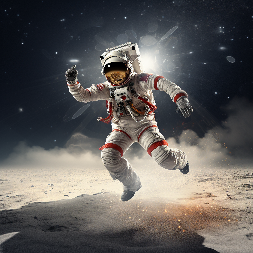 Astronaut dancing Zeybek on moon