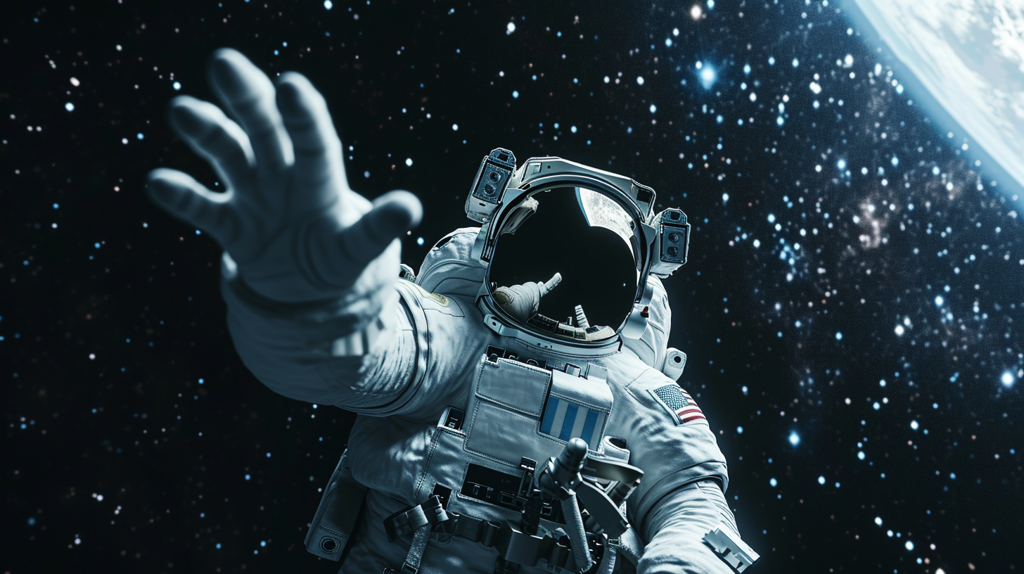 Astronaut Hand Reaching Stars