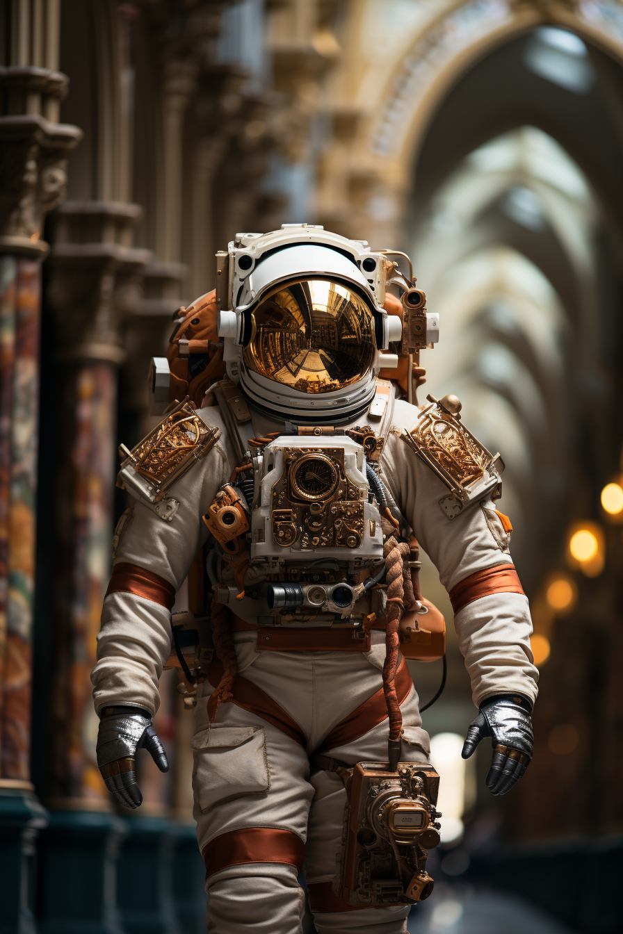 Astronaut exploring Vienna's wonders