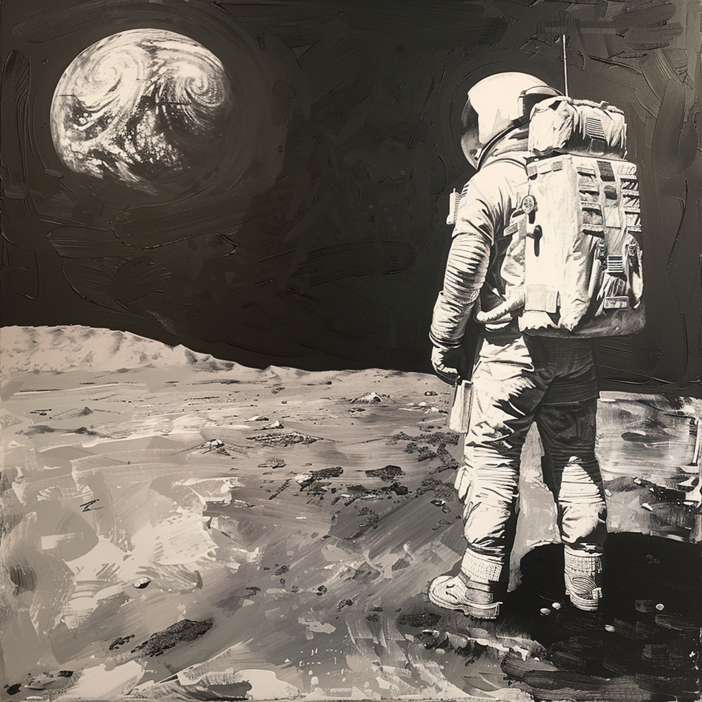 Astronaut on Mars Painting