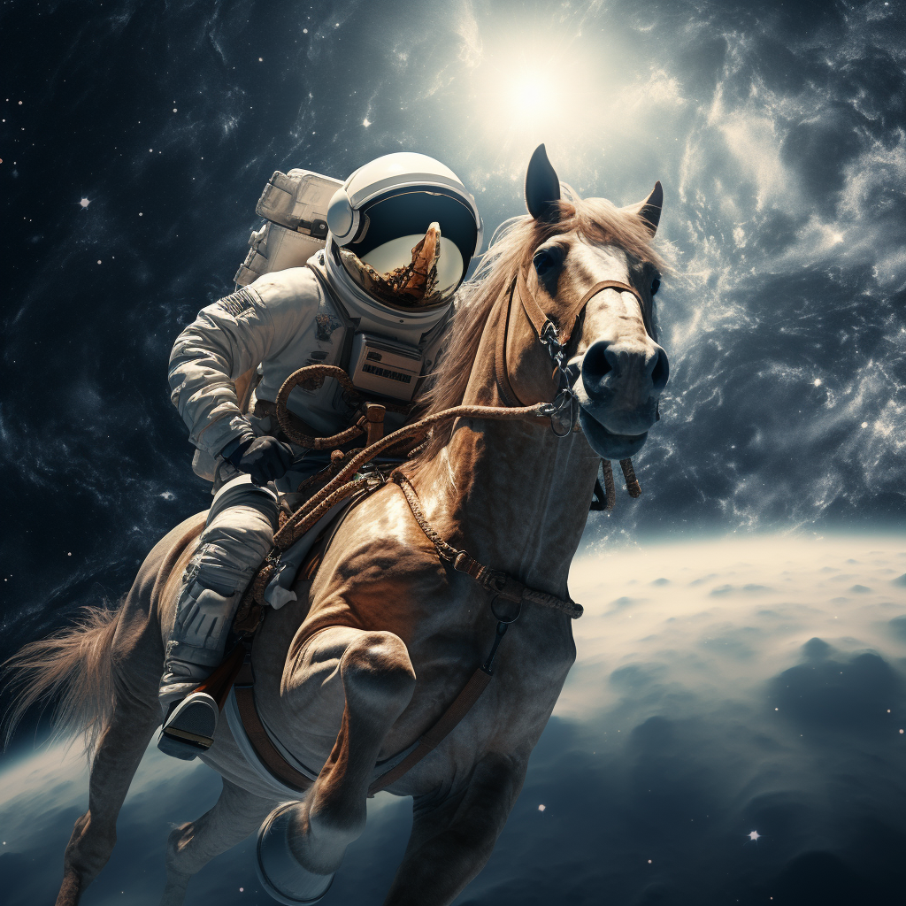 Astronaut riding a horse