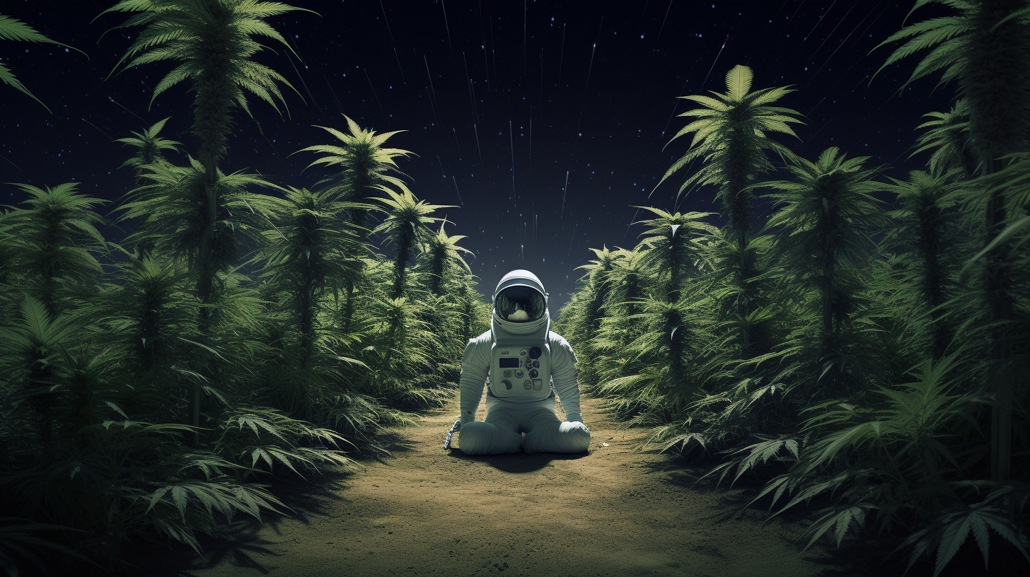 Astronaut Saudi Man in Palm Farm Pose