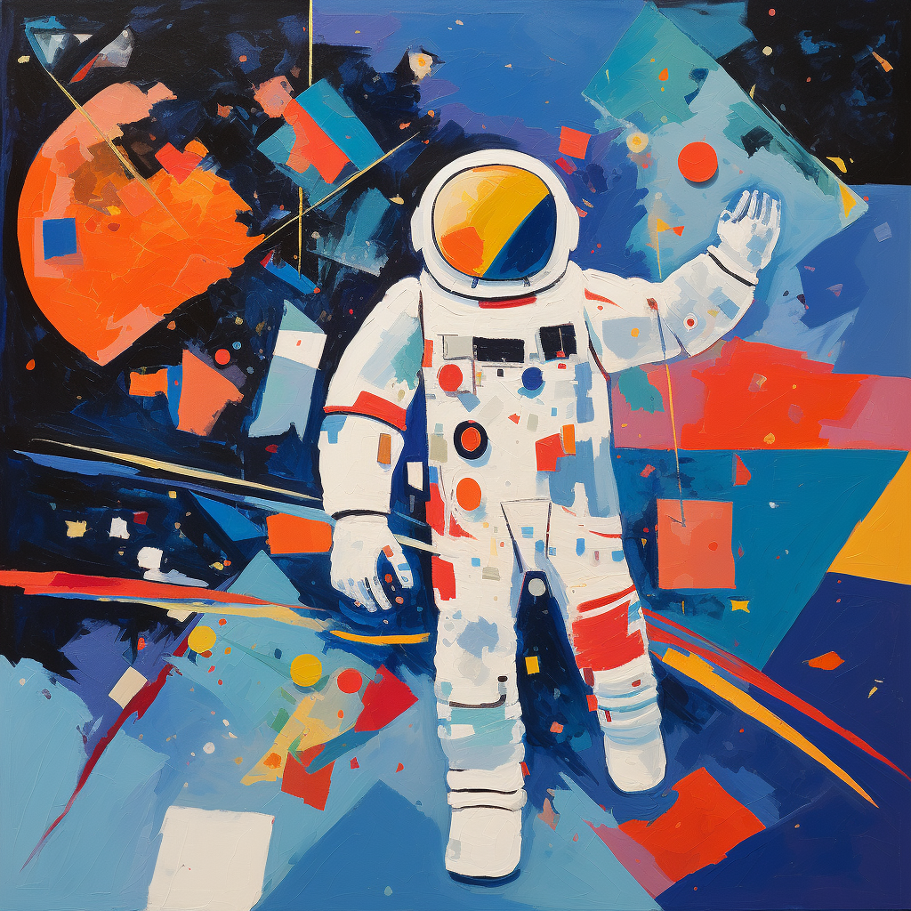 Astronaut space painting by Kazimir Malevich